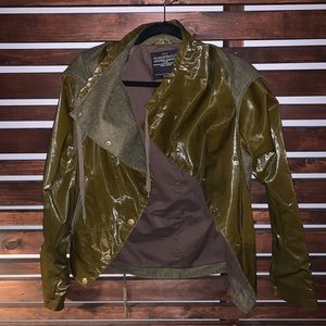 AllSaints Fionn Italian Wool Jacket Women’s Size 4 Woodland Green Hooded